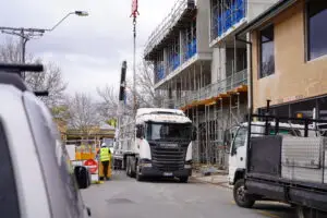 Toretto Transport white semi-trailer for precast panel delivery in Adelaide